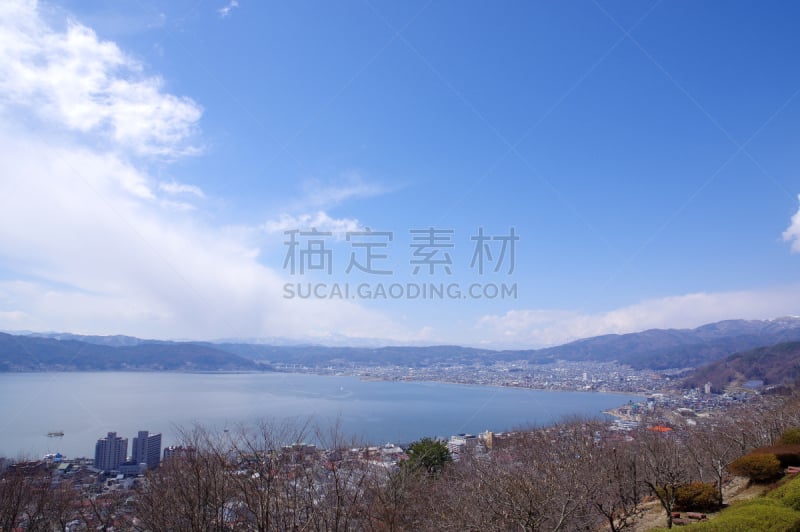 长野县,苏瓦湖,自然,城镇景观,湖岸,旅游目的地,水平画幅,云,无人,日本