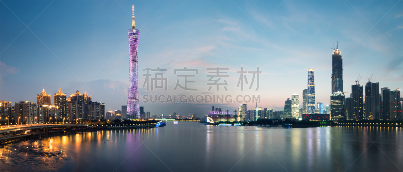 广州,水平画幅,建筑,无人,金融,全景,城市天际线,交通,公路,户外