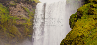 瀑布,冰岛国,全景,自然美,绘画艺术品,风景,活力,南美,水,树林瀑布