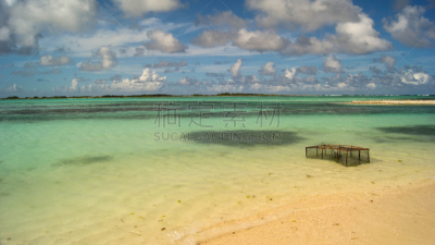 海滩,龙虾笼,天空,美,水平画幅,无人,蓝色,户外,自然美,2015年