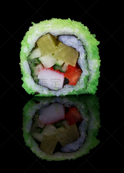 寿司,鱼子酱,清新,一个物体,背景分离,寿司卷,日本食品,食品,米,飞鱼