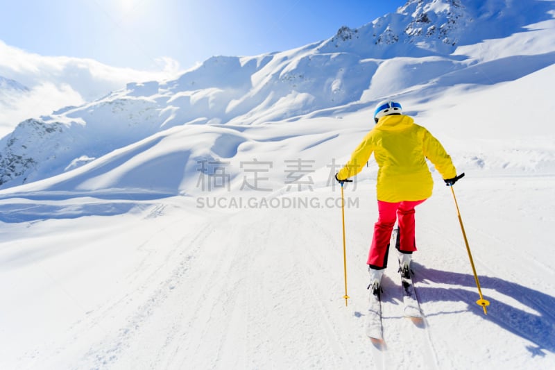 滑雪坡,滑雪运动,水平画幅,雪,户外,白人,运动,特技,冬天,活动