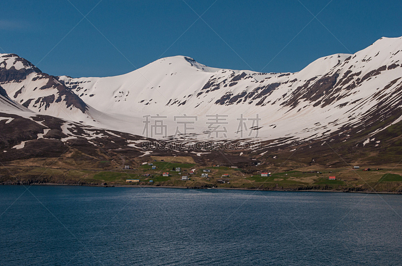 冰岛国,乡村,自然,水,天空,水平画幅,地形,雪,无人,蓝色
