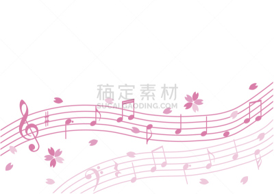 音符,樱花,绘画插图,低音谱号,亚洲樱桃树,高音谱号,五线谱,乐谱,结论,音乐符号