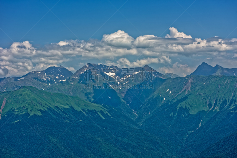 高加索山脉,巨大的,阿森松岛,自然,草地,非都市风光,水平画幅,山,雪,无人