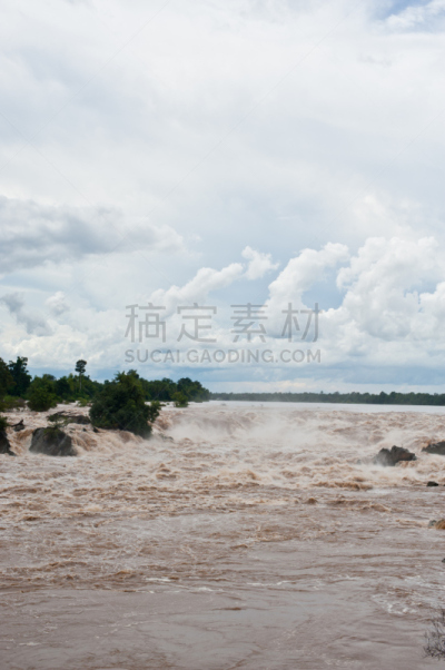 占巴塞,湄公河,最大,老挝,瀑布,亚洲,南,一个物体,自然美
