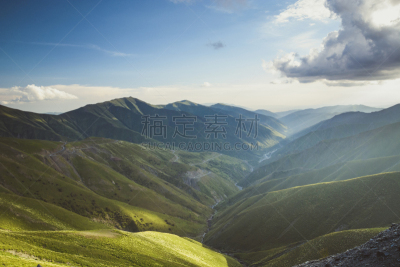 青山山脉,在上面,水,天空,美,水平画幅,枝繁叶茂,云,早晨,旅行者