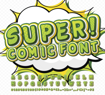 字母,波普风,漫画书,字体,绿色,大特写,高大的,形状,绘画插图,符号