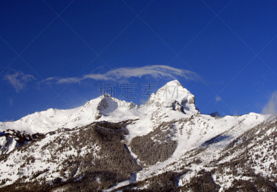 大提顿,雄鹿,山,卷云,半空中,在上面,提顿桥国家森林,布里杰山脉,杰克逊,杰克森