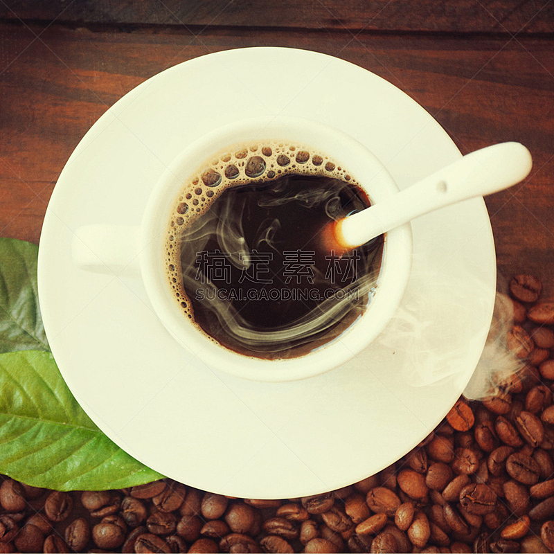 咖啡杯,烤咖啡豆,留白,褐色,早餐,咖啡馆,木制,无人,浓咖啡,乡村风格
