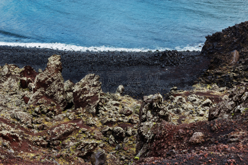 熔岩,岛,韦斯特曼纳埃亚尔,火山学,黑沙,生态旅游,水平画幅,火山地形,苔藓,泥土