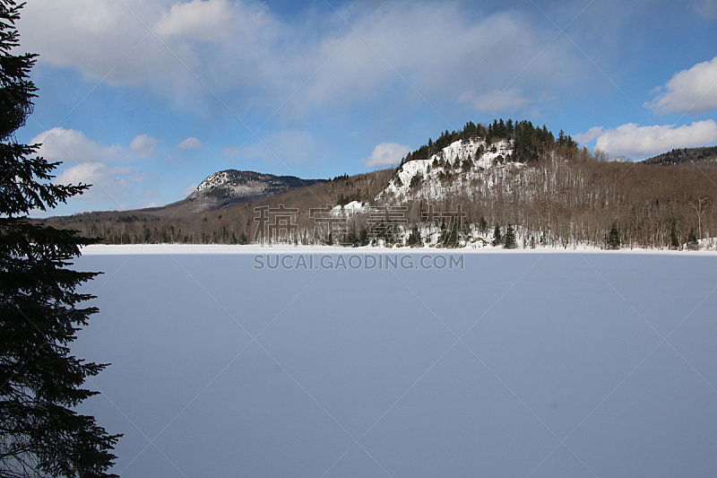冬天,地形,寒冷,环境,雪,加拿大,自然美,湖,背景,天空