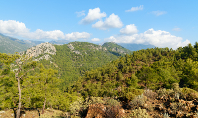 吐火兽,山,土耳其,风景,长明火,奥林巴斯,凯梅尔,安塔利亚省,利西亚,水平画幅