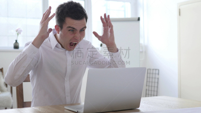 使用手提电脑,男商人,生气,商务,计算机,姿态,仅男人,肖像,一个人,头痛
