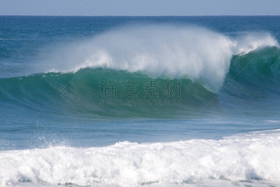 自然,波浪,美,水平画幅,绿色,贪食南丽鱼,滚筒状波浪,蓝色,力量,自然美