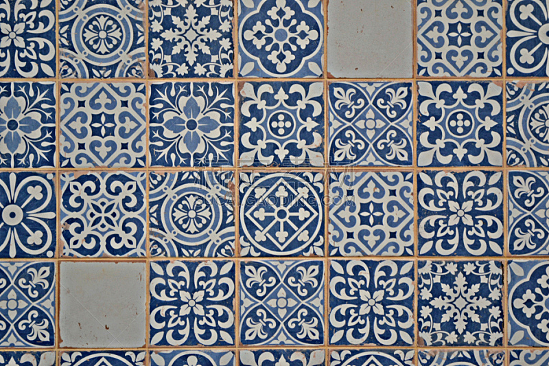 Blue mosaic. Tiles of Portugal