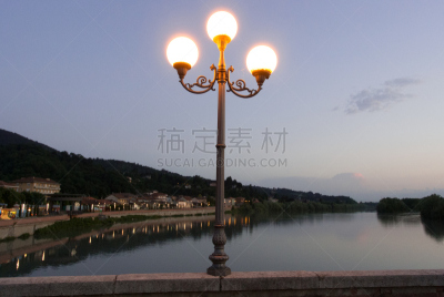 桥,过时的,布希曼族,笠臣邦迪,风景,图像,路灯,无人,河流,户外