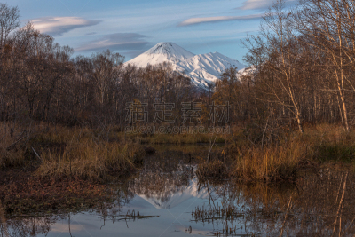 阿瓦恰火山,阿瓦钦斯基火山,喷气孔,堪察加半岛,活火山,熔岩,水平画幅,雪,火山地形,户外