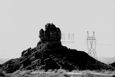 岩层,非凡的,矿物质,莫哈韦沙漠,负担过重,水平画幅,地形,山,岩石,地质学