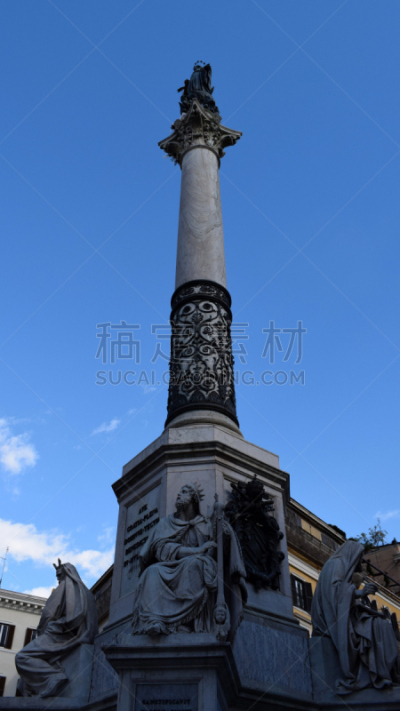 罗马,特拉华,广场,柱子,piazza di spagna,圣玛丽,垂直画幅,纪念碑,建筑,无人