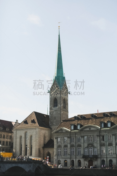 苏黎士,街道,垂直画幅,旅行者,夏天,户外,湖,滨水,都市风景