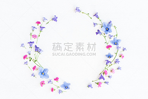 三色紫罗兰,花环,粉色,铃,风铃草属,鲜花盛开,野花,母亲节,周年纪念,春天