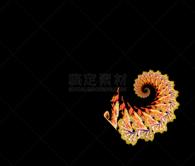 绘画插图,分形,抽象,黑色背景,螺线,纹理效果,暗色,几何形状,橙色,艺术品