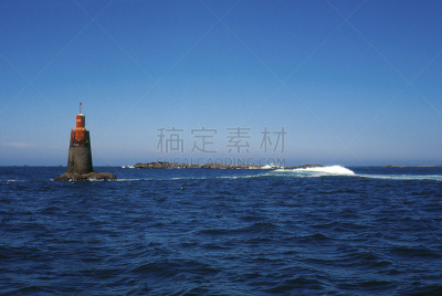 布列塔尼,水,水平画幅,岩石,无人,蓝色,偏远的,户外,跟踪标记