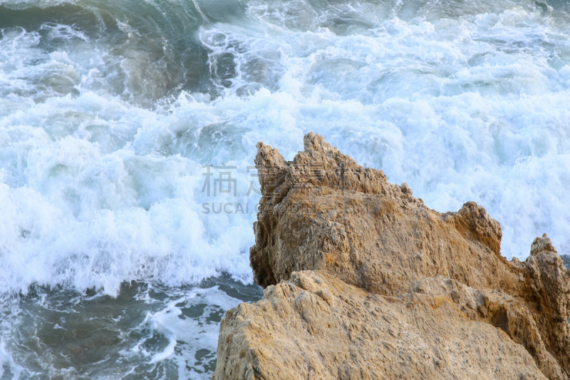 岩石,海浪,艾尔玛塔多沙滩,马里布,洛杉矶县,自然,水,美国,旅游目的地,水平画幅