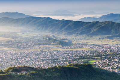 博卡拉,城市,沙林扣山,美,水平画幅,山,雪,无人,喜马拉雅山脉,早晨