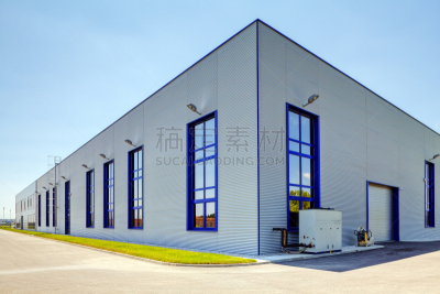外立面,铝,工业建筑,办公室,天空,新的,仓库,水平画幅,器材箱,工作场所