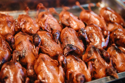 鸽子,超级市场,炊具,街头食品,餐具,水平画幅,膳食,特写,肉,装饰菜