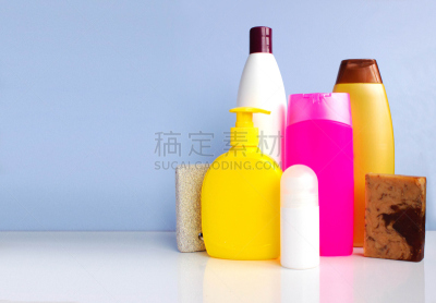 留白,梳妆用品,肥皂,除臭剂,蓝色背景,在上面,手艺,美,浴室,水平画幅