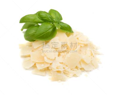 碎屑,堆,意大利干酪,分离着色,奶制品,部分,多样,食品,熟的,罗勒