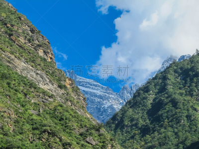 山,云南省,虎跳峡,丽江,城市,天空,美,沟壑,水平画幅,美人
