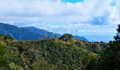 海岸线,山脉,瓦安娜海岸,瓦胡岛,风景,山,海滩,低视角,山脊,徒步旅行
