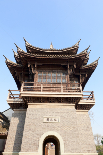 乌镇,乡村,名声,垂直画幅,墙,无人,运河,古老的,户外,大门