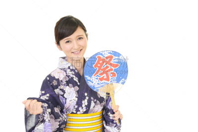 日本人,女人,七夕节,便装和服,和服,留白,半身像,健康,夏天,仅成年人