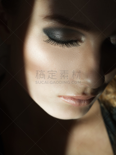 脸颊,照明设备,斑点,女孩,颧骨,眼睑,睫毛,不完全的,垂直画幅,阴影