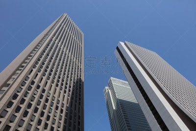 新宿区,东京,建筑外部,办公室,天空,太空,水平画幅,建筑,无人,蓝色