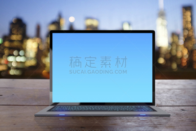 书桌,城市,背景,笔记本电脑,木制,前景聚焦,主机,液晶显示,显示器,it技术支持