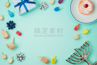 犹太烛台,抽陀螺,背景,光明节,包装纸,陀螺,传统,光明节甜甜圈,在上面,图像