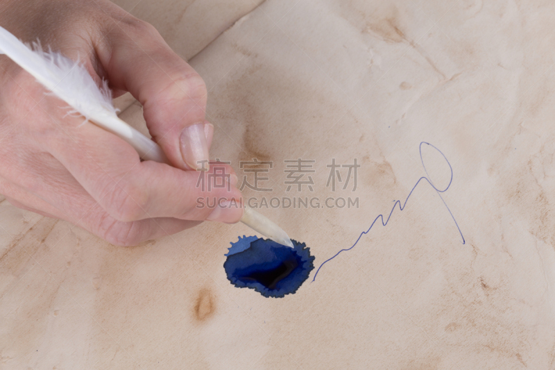 鹅毛笔,手势语,水平画幅,古老的,墨水,古典式,文档,婚姻,翎毛,遗嘱