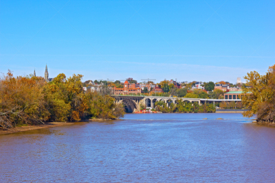 秋天,key bridge,波托马克河,在下面,著名景点,休闲活动,户外,天空,建筑,城市