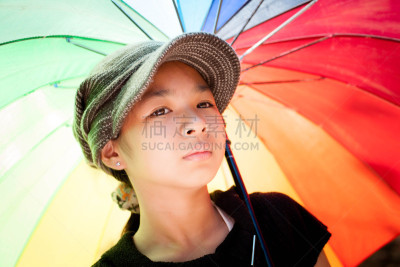 泰国,人,青少年,夏天,草,curly howard,长发,头发,青年人,白色