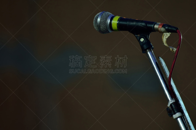 麦克风,特写,传声器架,会堂,记者招待会,留白,流行音乐会,水平画幅,会议,金属