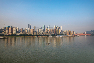 重庆,都市风景,长江,快艇,水,天空,水平画幅,无人,海港,户外