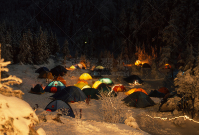帐篷,冬天,建筑工地,巴岳山,水平画幅,夜晚,雪,无人,户外,灯