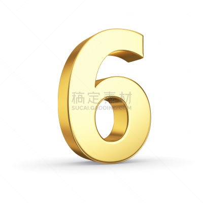 数字6,黄金,白色,美,形状,无人,符号,巨大的,性格,纯净