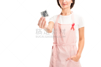 图像,世界艾滋病日,家庭妇女,白色,部分,概念,分离着色,围裙,出示